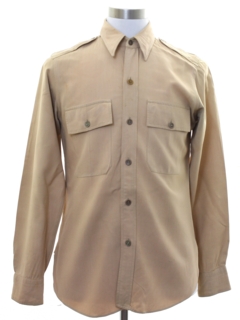 1950's Mens Grunge Gabardine Rockabilly Work Shirt.