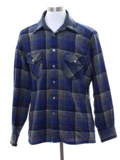 1980's Mens Wool Blend Flannel Shirt