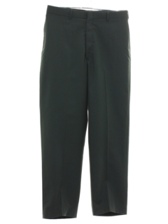 1980's Mens Flat Front Military Slacks Pants