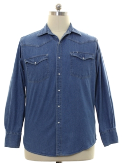 1990's Mens Denim Western Shirt