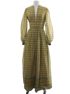 1960's Womens Mod Maxi Dress