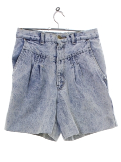 1980's Womens Totally 80s Acid Washed Denim Grunge Shorts