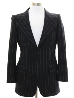 1960's Mens Mod Pierre Cardin Designer Pinstriped Blazer Sport Coat Jacket