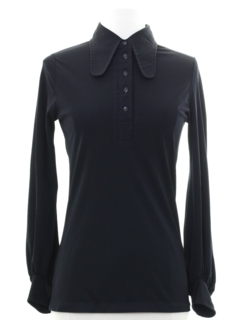 1960's Womens or Girls Black Mod Shirt