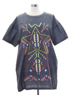 1990's Womens Hippie Style Tunic Shirt