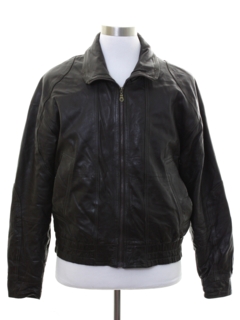 1980's Mens Totally 80s Leather Bomber Jacket