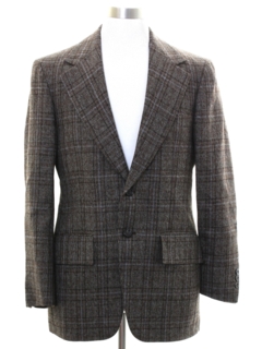 1970's Mens Plaid Disco Blazer Sport Coat Jacket