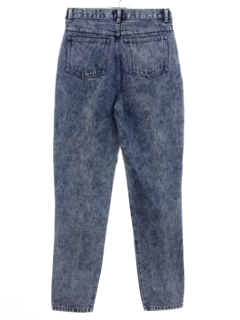 1980's Womens Totally 80s Look Stefano Acid Washed High Waisted Denim Jeans Pants
