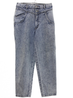 1980's Womens Gitano Totally 80s Acid Washed Denim Jeans Pants