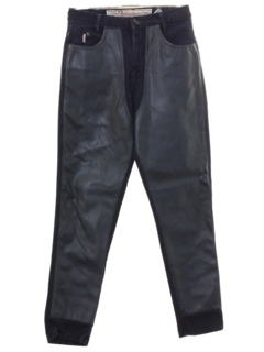 1990's Womens Joujou Pleather Vinyl Denim Jeans Pants