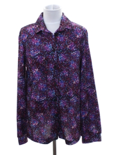 1970's Womens Print Disco Shirt