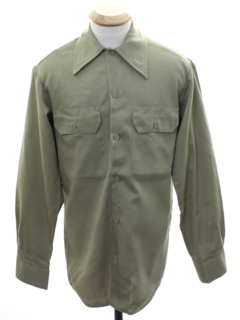 1970's Mens Khaki Work Shirt