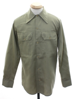 1970's Mens Khaki Work Shirt