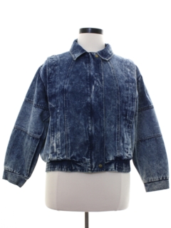 1980's Womens Totally 80s Acid Washed Denim Jacket