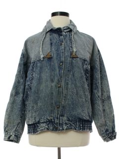 1980's Womens Totally 80s Acid Washed Denim Jacket