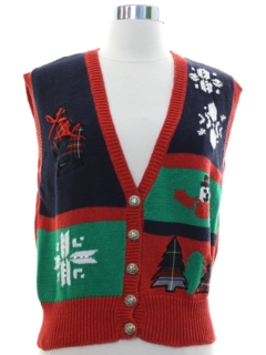 1980's Womens Ugly Christmas Sweater Vest