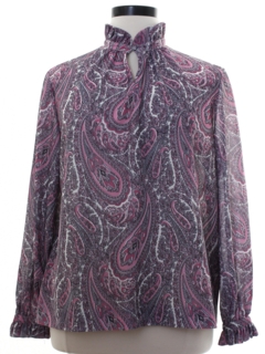 1980's Womens Paisley Secretary Shirt