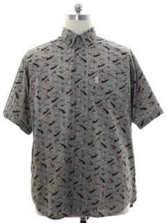 1990's Mens Graphic Print Sport Shirt