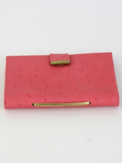 1960's Womens Accessories - Don Loper Ostrich Leather Credit Card Wallet