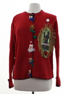 Vintage Christmas pullover sweaterChristmas tree star stripessize XL