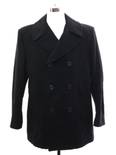 1980's Mens Wool Pea Coat Jacket