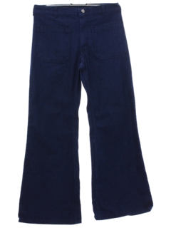 1970's Unisex Navy Style Bellbottom Jeans Pants