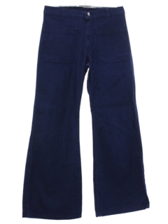1970's Unisex Navy Style Bellbottom Jeans Pants