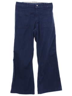 1970's Unisex Navy Style Bellbottom Jeans Pants