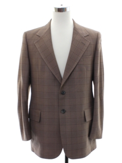 1970's Mens Plaid Disco Blazer Sport Coat Jacket