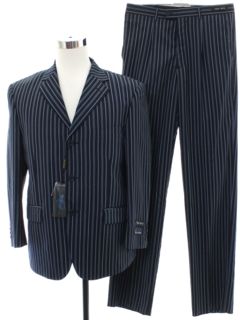 1990's Mens Wicked 90s Pinstriped Suit