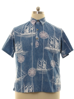 1980's Mens Pullover Hawaiian Shirt