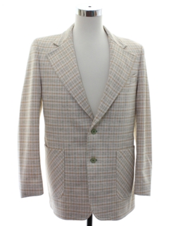 1970's Mens Plaid Disco Blazer Style Sport Coat Jacket