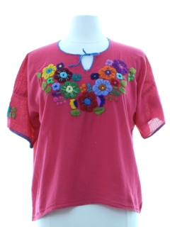 1970's Womens Huipil Style Shirt