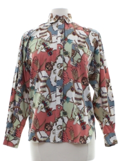 1980's Womens Totally 80s Western Style Shirt