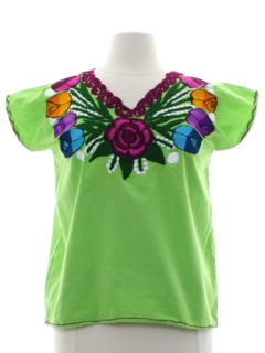 1980's Womens Huipil Style Shirt