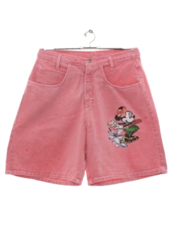 1980's Womens Totally 80s Denim Mickey Mouse Shorts