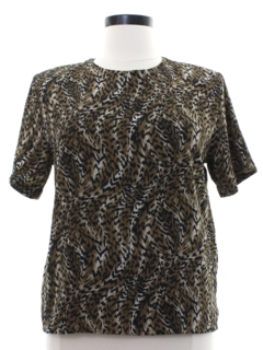 1980's Womens Animal Print Secretary Shirt