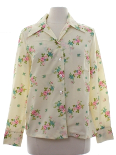 1970's Womens Floral Print Shirt