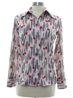 1970's Womens Print Disco Shirt