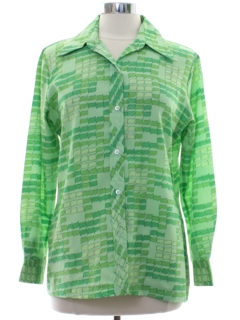 1970's Womens Print Disco Shirt