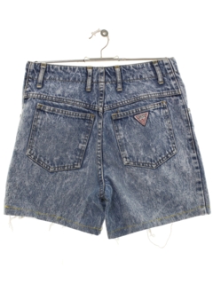 1980's Womens Guess Totally 80s Acid Washed Denim Jeans Shorts