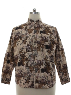 1980's Mens Deer Print Shirt