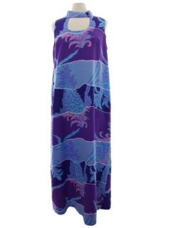 1960's Womens Andrade Mod Hawaiian Maxi Dress