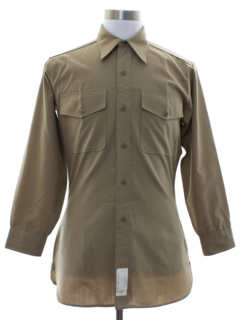 1960's Mens Military US Marines Uniform Work Shirt