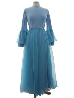 1970's Womens Prom Or Cocktail Maxi Dress