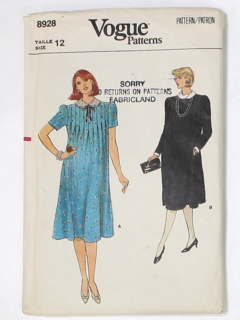 1980's Womens Maternity Sewing Pattern