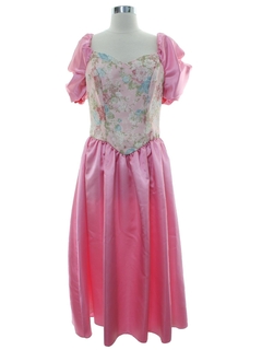 pink 80s prom dress