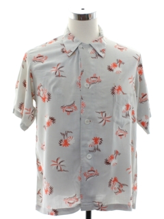 1950's Mens Rockabilly Grunge Hawaiian Shirt