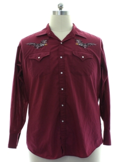 1990's Mens Rodeo Style Embroidered Western Shirt