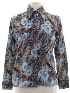 1970's Womens Print Disco Style Shirt